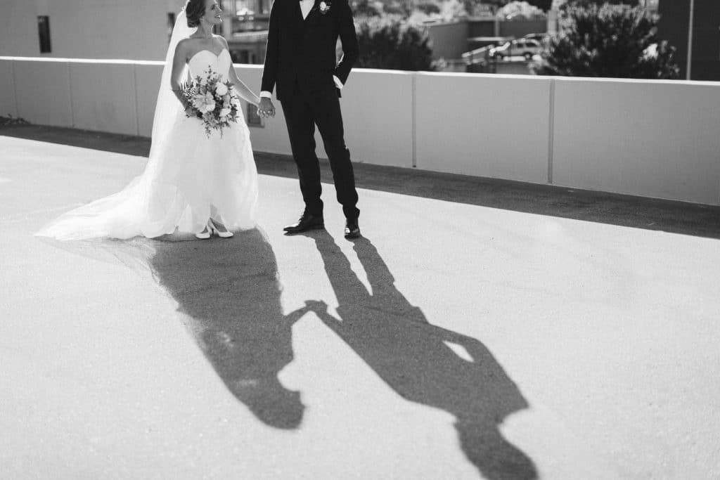 Newlywed portraits at the Waterhouse Pavilion. Photo by OkCrowe Photography.