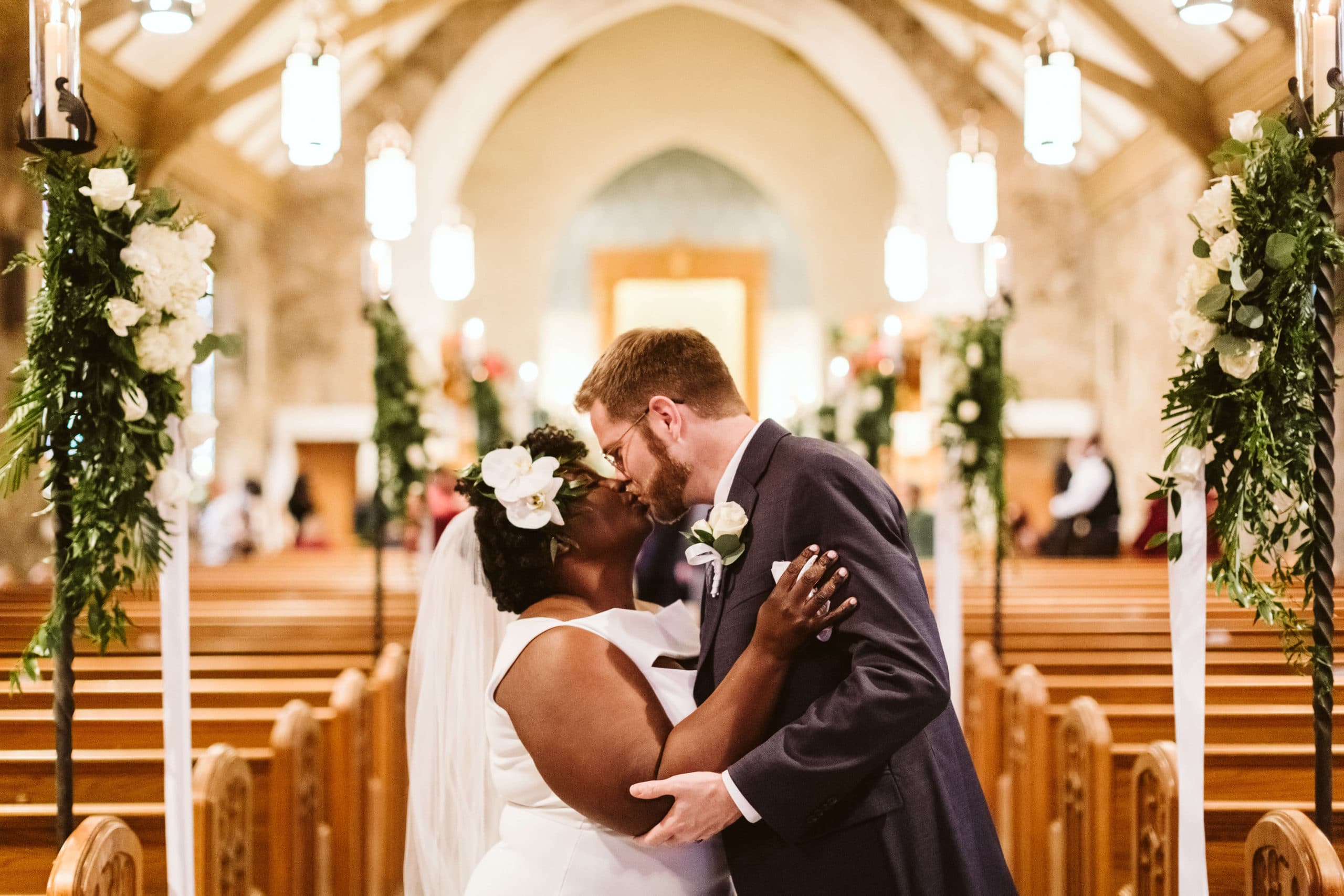 Wedding ceremony at the Lookout Mountain Presbyterian Church Photo by OkCrowe Photography.