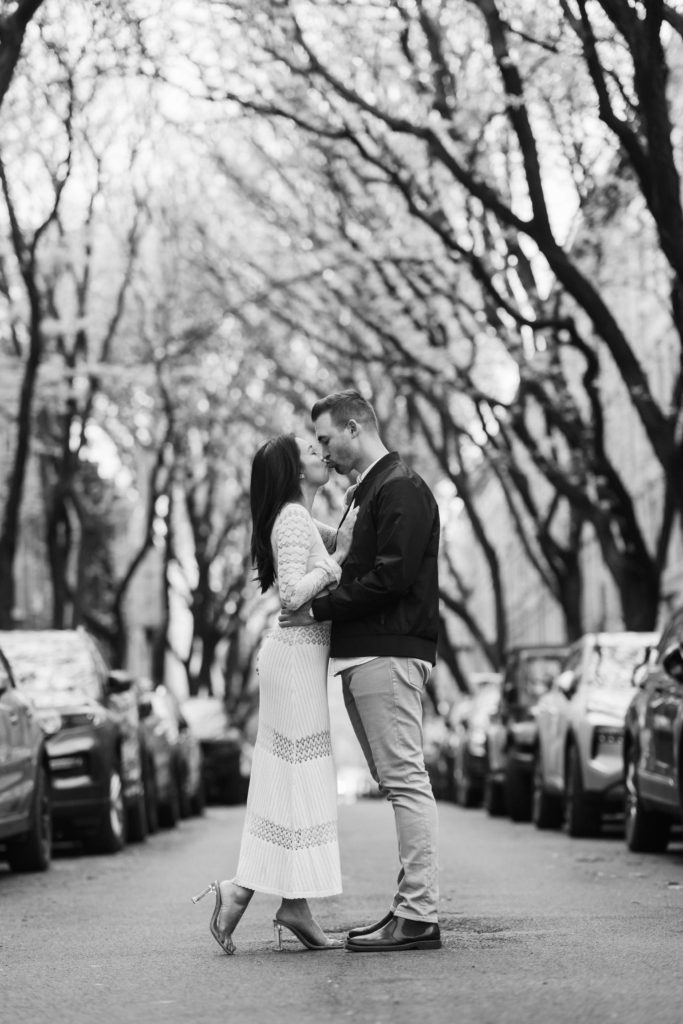 Urban engagement session on Guernsey Street in Greenpoint Brooklyn. Photo by OkCrowe Photography.