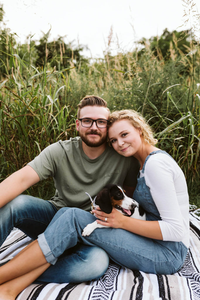 Engagement session in Renaissance Park overlooking the river. Photo by OkCrowe Photography.