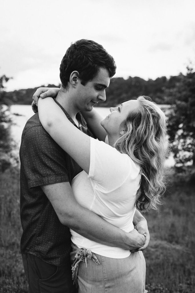 Engagement session in the Riverwalk in Chattanooga by the river. Photo by OkCrowe Photography.