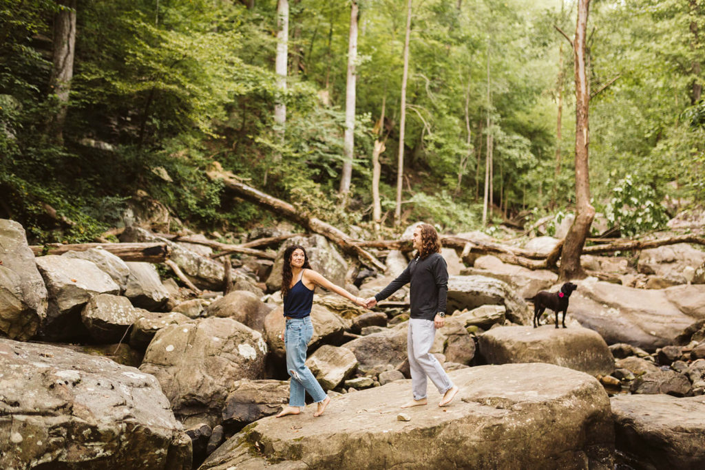 Engagement session in Suck Creek. Photo by OkCrowe Photography.