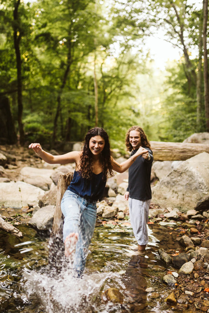 Engagement session in Suck Creek. Photo by OkCrowe Photography.