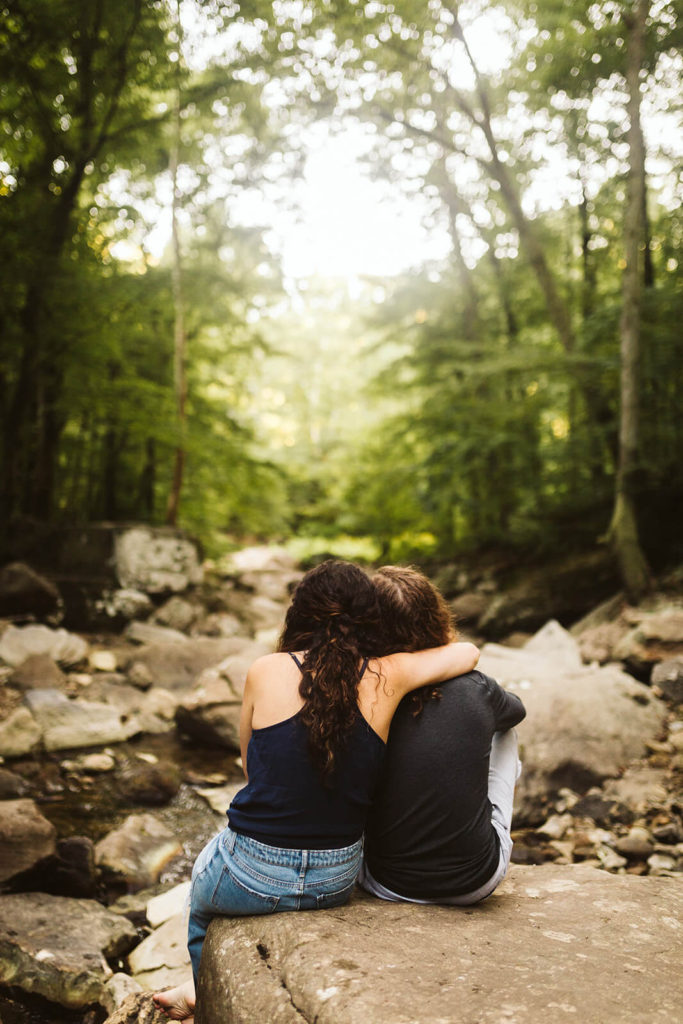 Engagement session in Suck Creek. Photo by OkCrowe Photography.