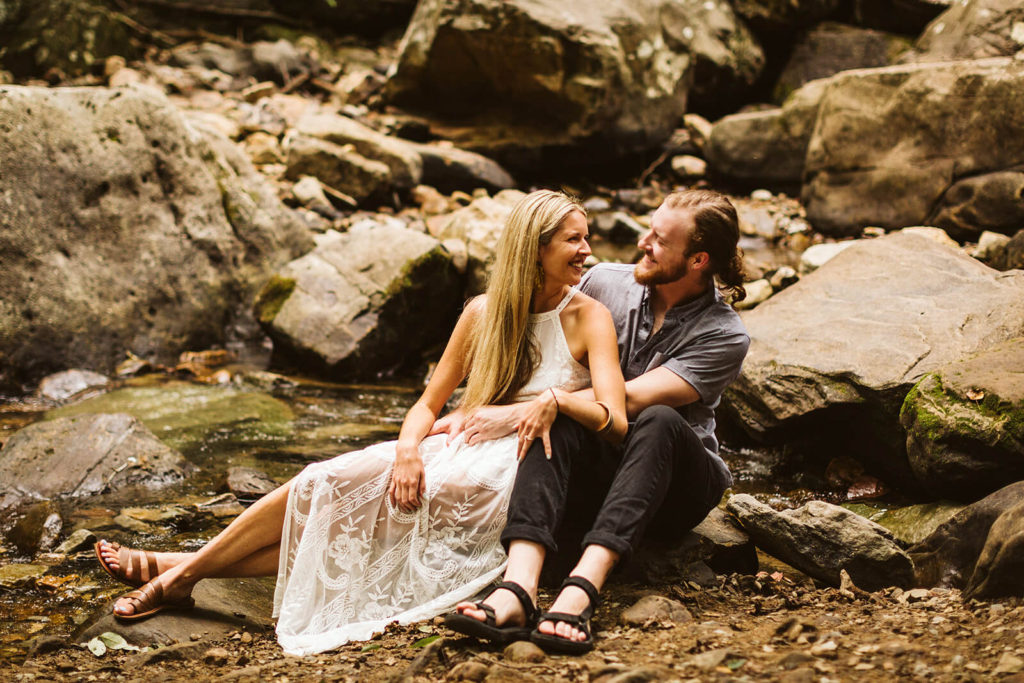 Engagement session in Suck Creek. Photo by OkCrowe Photography.