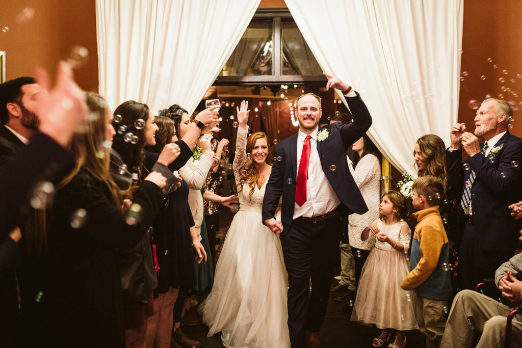 Examples of bubble wedding send offs. Photo by OkCrowe Photography.