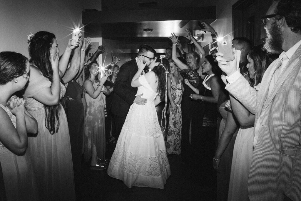 Examples of phone light wedding send offs. Photo by OkCrowe Photography.