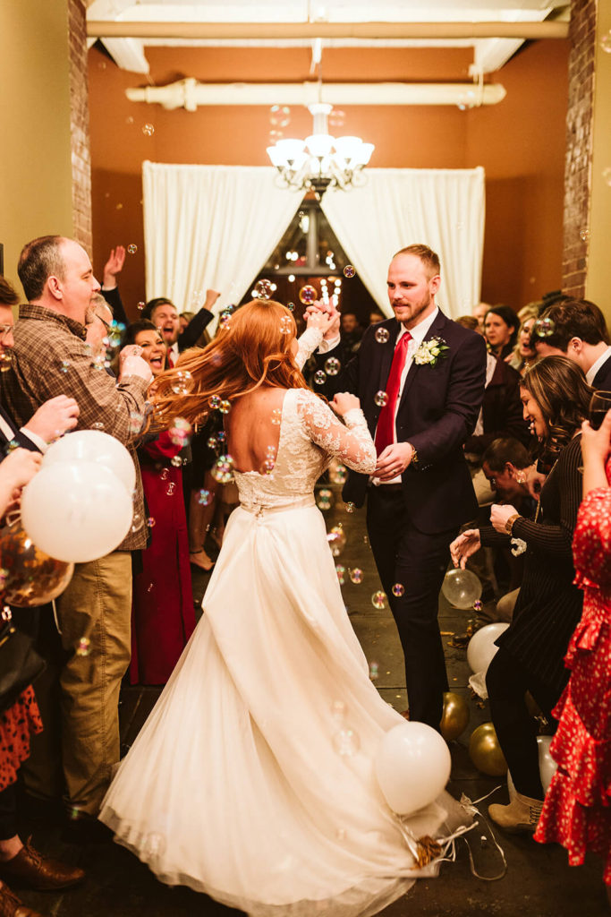 Examples of bubble wedding send offs. Photo by OkCrowe Photography.