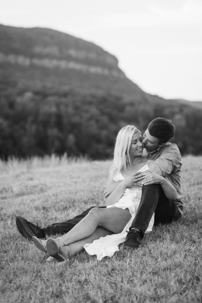 Engagement session along the banks of the Tennessee River. Photo by OkCrowe Photography.