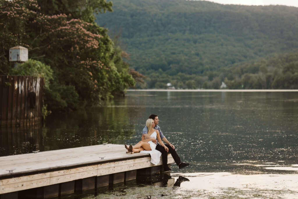 Engagement session along the banks of the Tennessee River. Photo by OkCrowe Photography.
