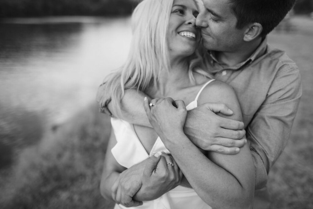 Engagement session along the banks of the Tennessee River. Photo by OkCrowe Photography.