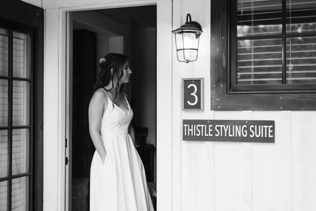 Bride and groom getting ready at the Hidden Springs Venue. Photo by OkCrowe Photography.