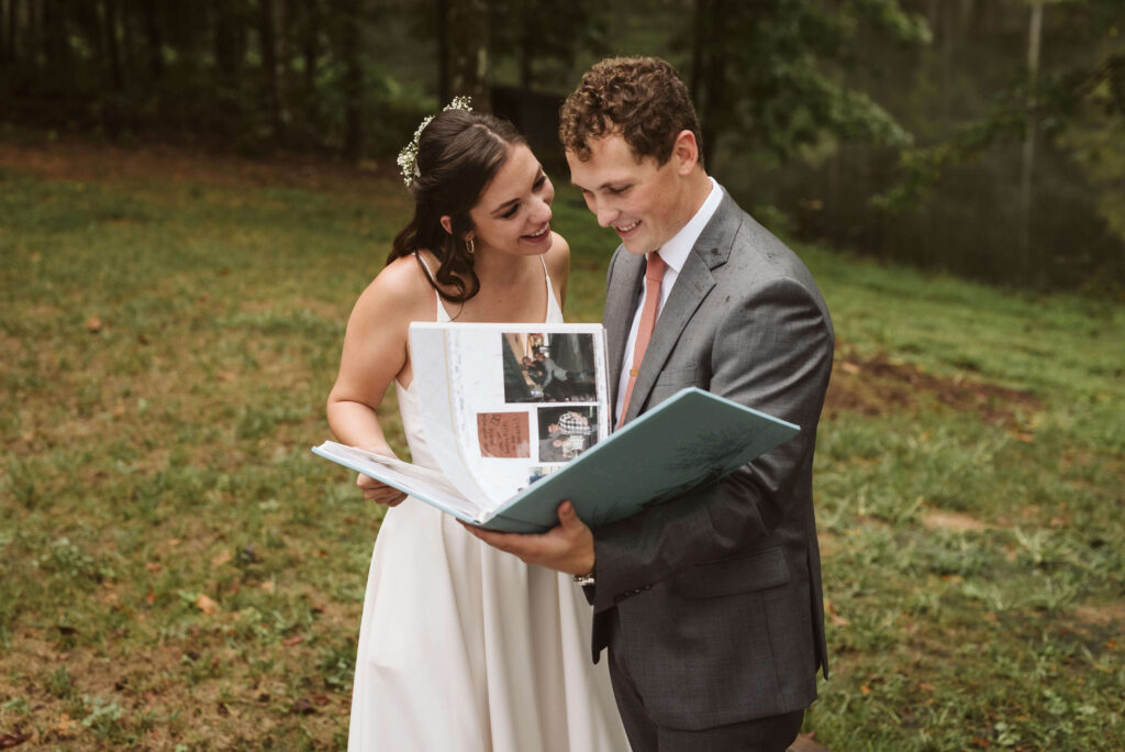 Rainy first look at the Hidden Springs Venue. Photo by OkCrowe Photography. 