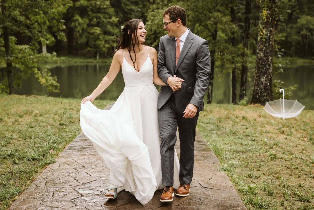 Bride and groom portraits at the Hidden Springs Venue. Photo by OkCrowe Photography. 