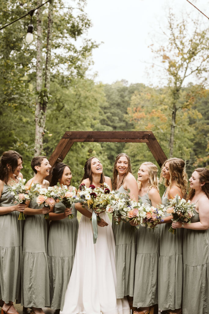 Wedding party portraits at the Hidden Springs Venue. Photo by OkCrowe Photography. 
