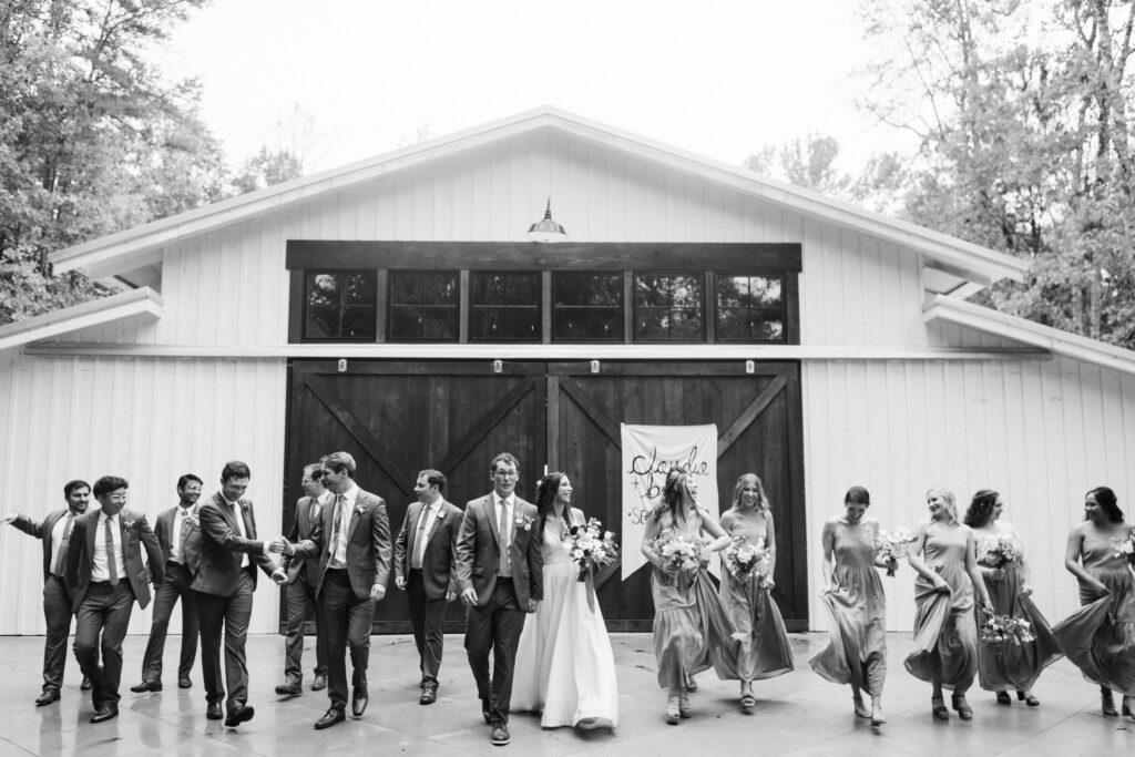 Wedding party portraits at the Hidden Springs Venue. Photo by OkCrowe Photography. 