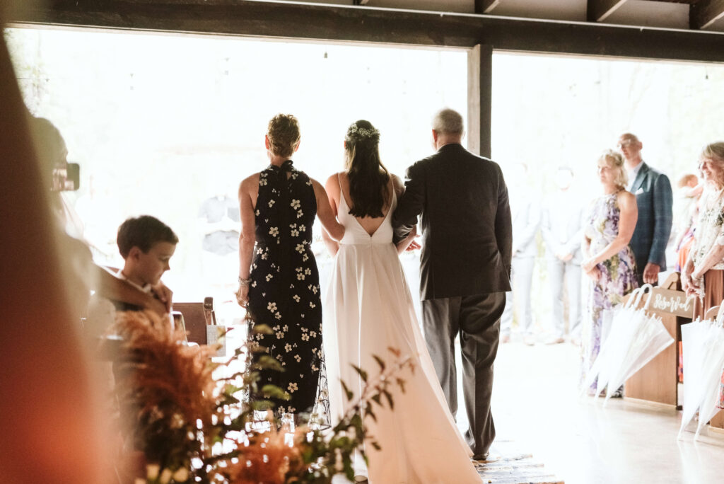Wedding ceremony at the Hidden Springs Venue. Photo by OkCrowe Photography.