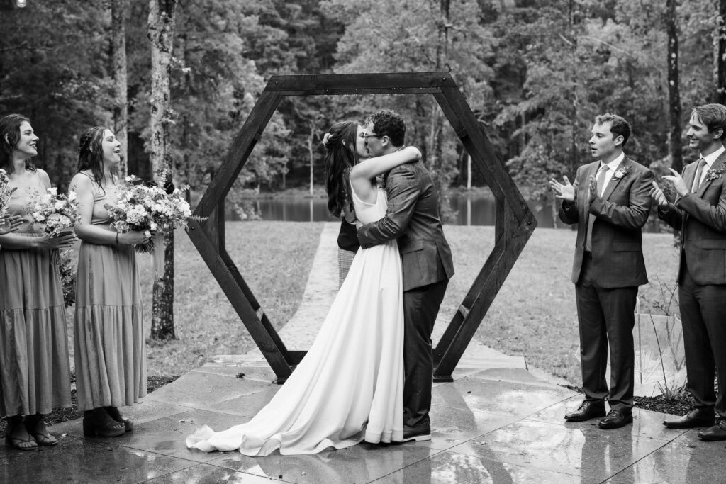 Wedding ceremony at the Hidden Springs Venue. Photo by OkCrowe Photography.