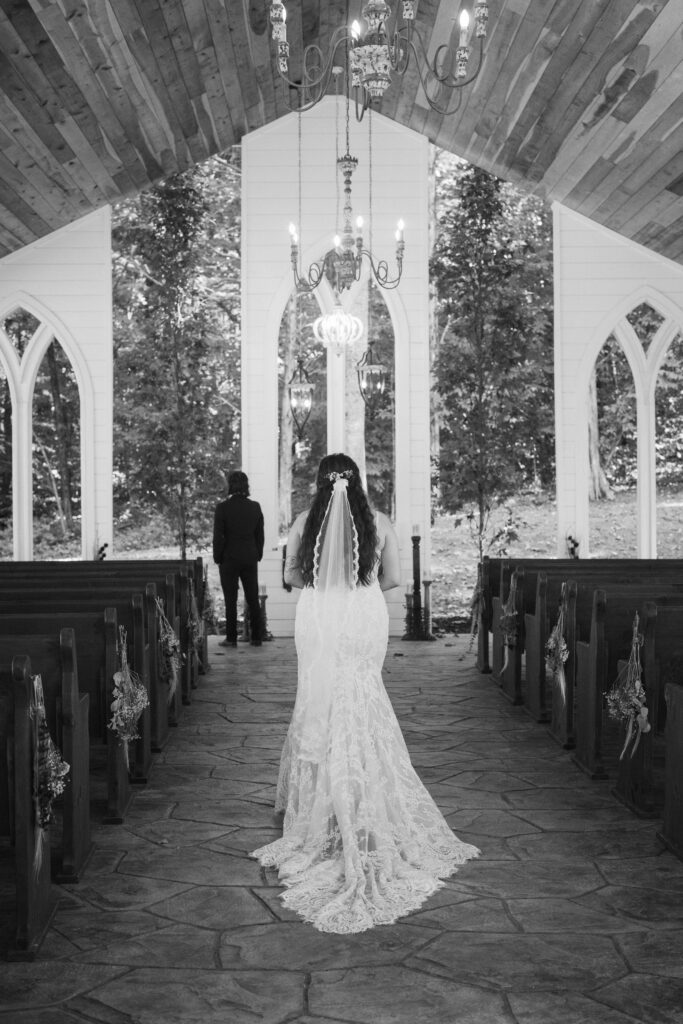 First look session with a private vow reading at the Chapel at Firefly Lane. Photo by OkCrowe Photography. 