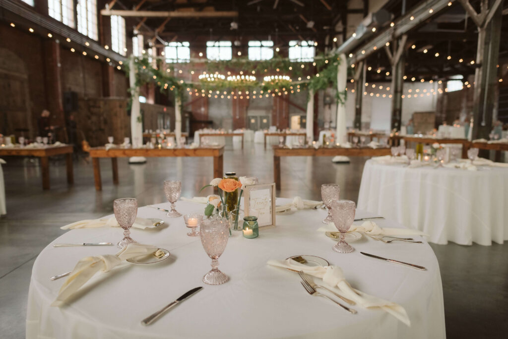 Details and decor for a wedding at Brick South in Portland, Maine. Photo by OkCrowe Photography.
