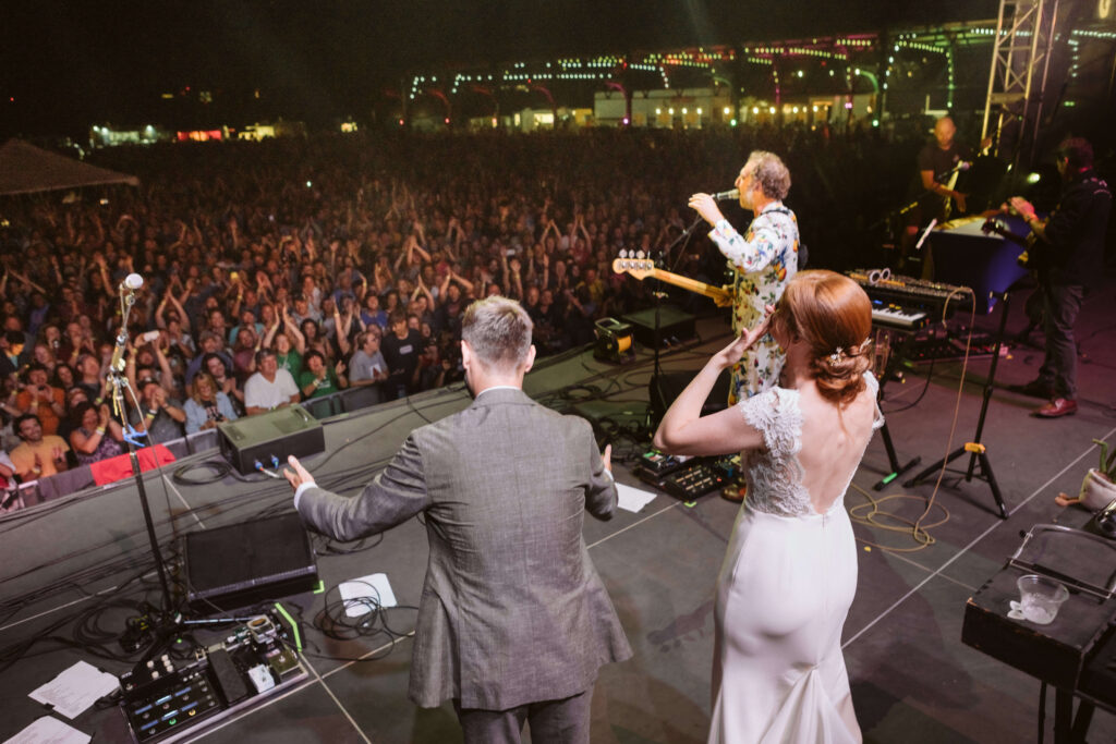Surprise backstage pass to a Guster concert during a wedding reception. Photo by OkCrowe Photography. 