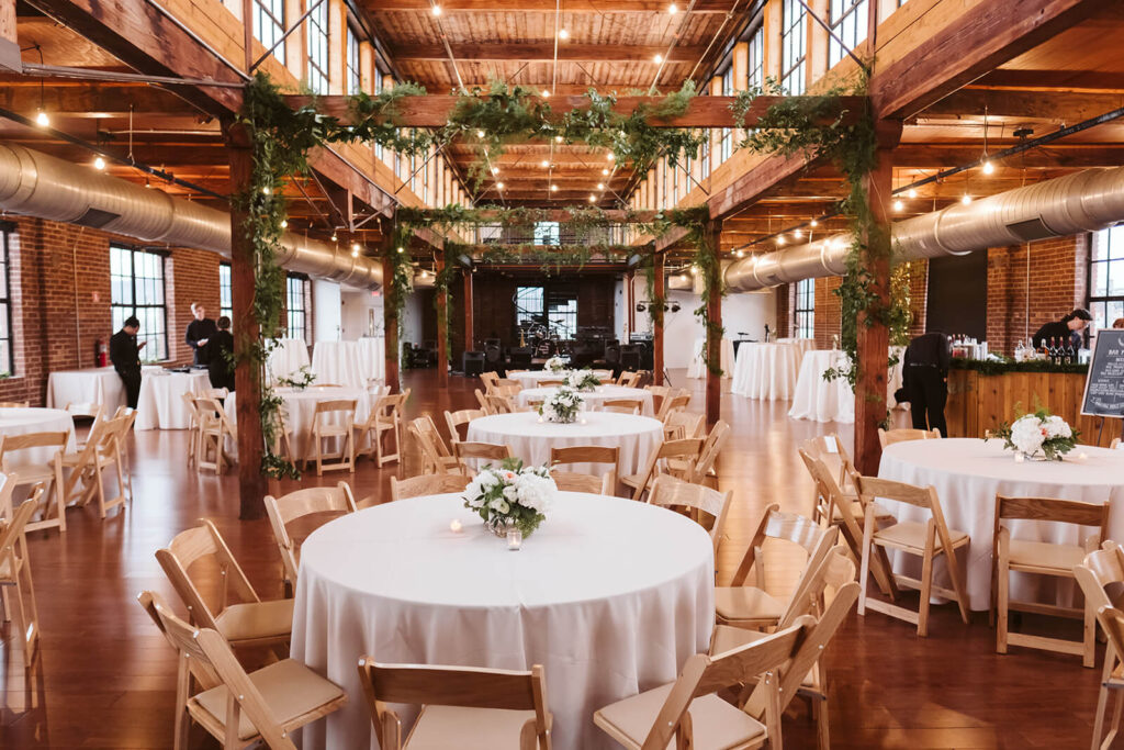 Weddings featuring the Turnbull Building's spacious fourth floor event space. Photo by OkCrowe Phtography.