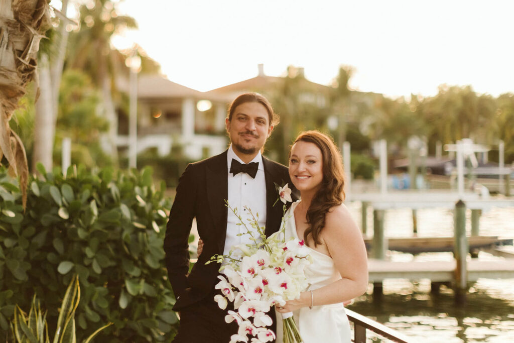 Newlywed portraits in a private family home in Sarasota, Florida. Photo by OkCrowe Photography.