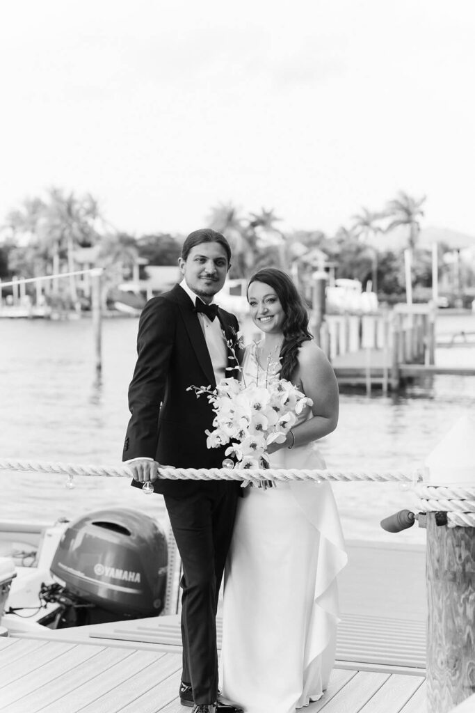 Newlywed portraits in a private family home in Sarasota, Florida. Photo by OkCrowe Photography.