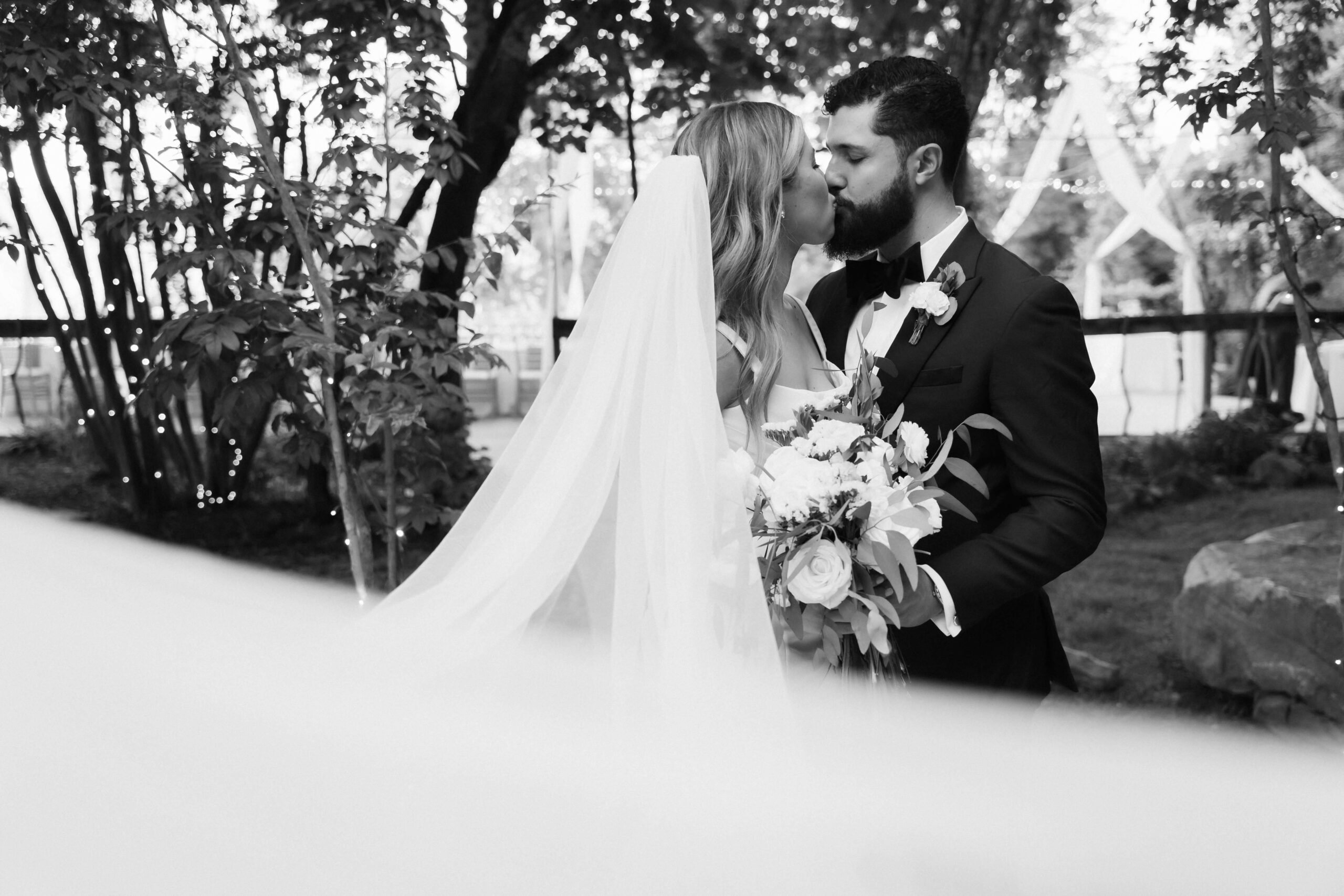 Newlywed portraits in North Georgia venue. Photo by OkCrowe Photography.