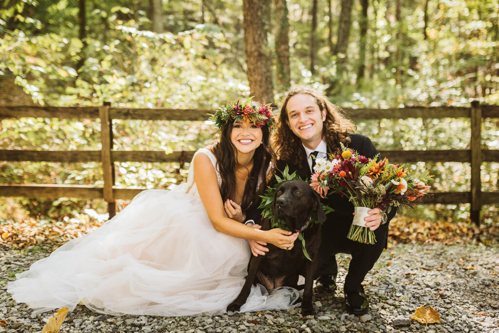 Pet-friendly wedding at Oakleaf Cottage in Chattanooga. Photo by OkCrowe Photography. 