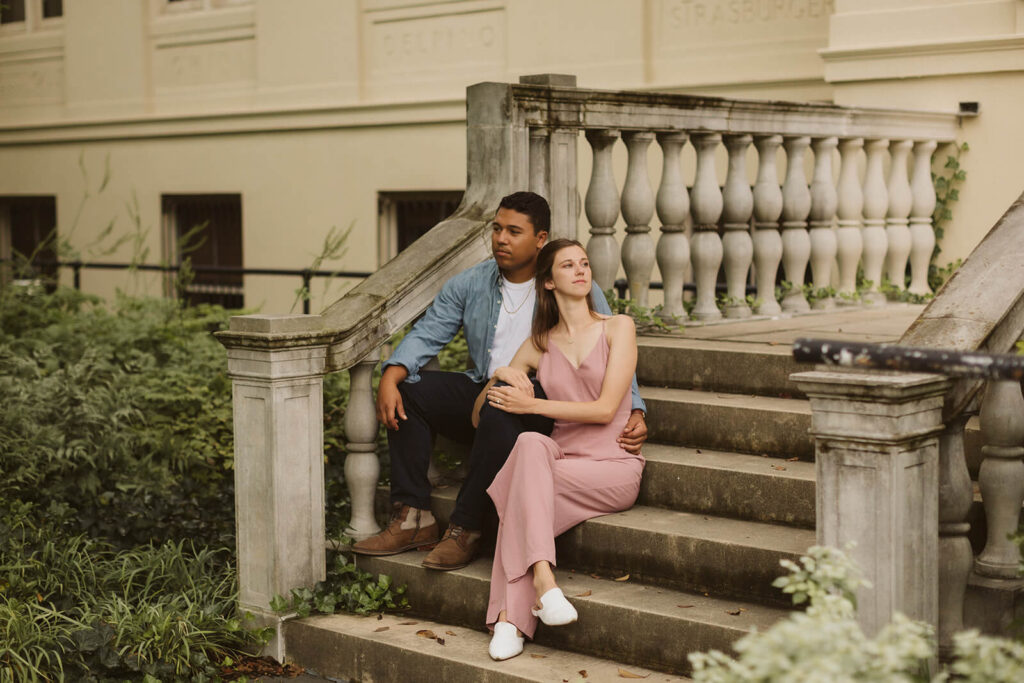 Styled engagement shoot at the Brooklyn Botanic Gardens in Prospect Park, New York City. Photo by OkCrowe Photography.