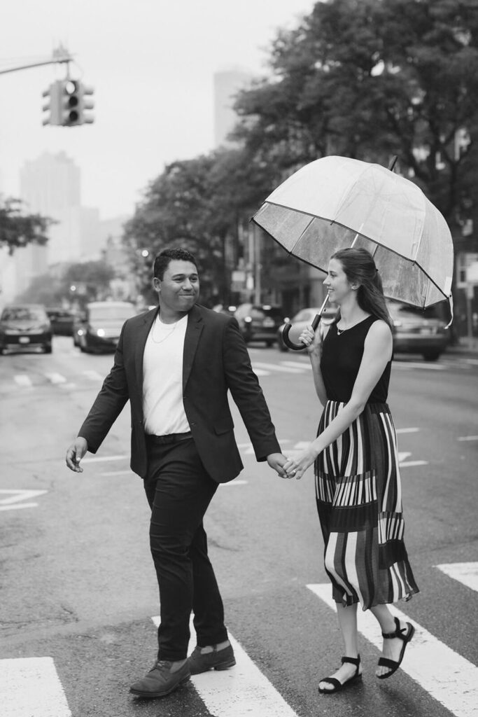 Styled engagement shoot near Prospect Park in Brooklyn, New York City. Photo by OkCrowe Photography.