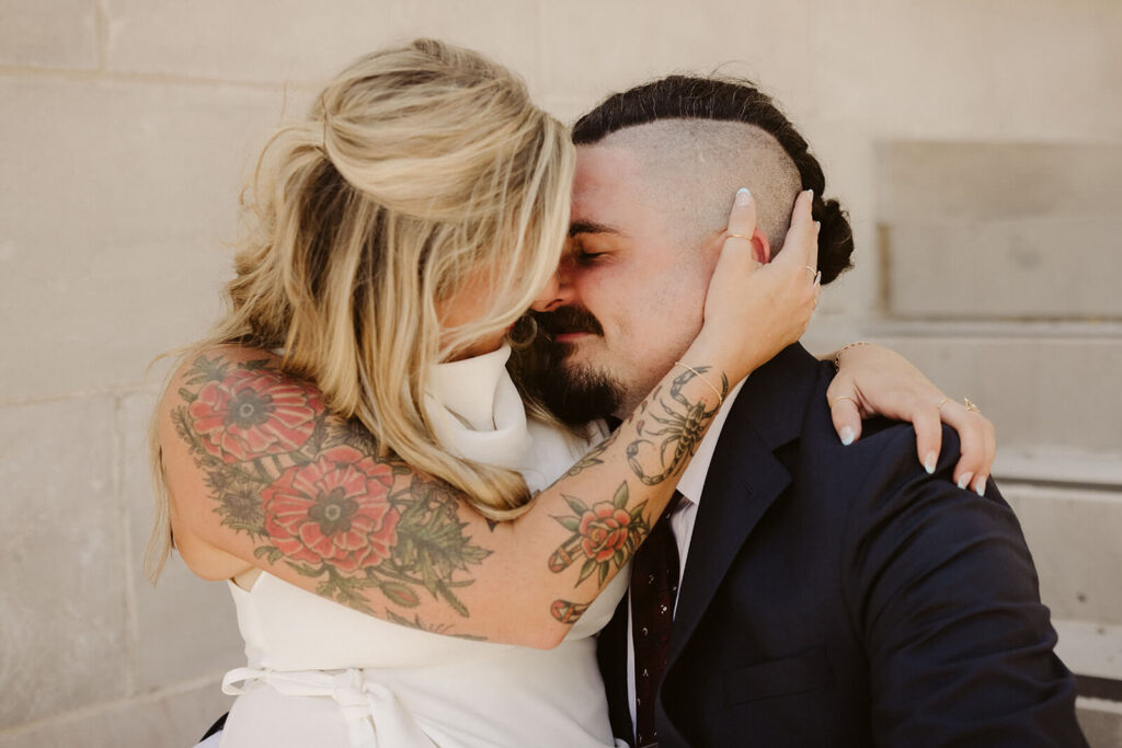 Newlywed photos after an elopement ceremony at the Hamilton County Courthouse in Chattanooga. Photo by OkCrowe Photography.