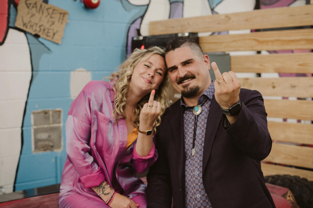 Bride and groom portraits at the Boneyard in Chattanooga. Photo by OkCrowe Photography.