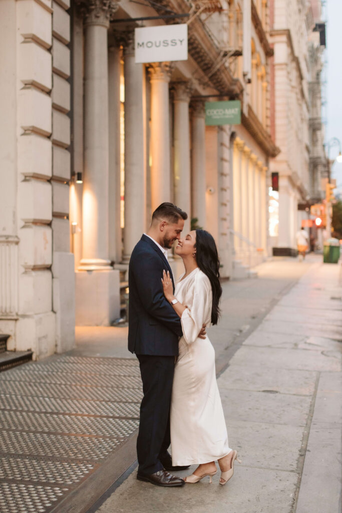 Engagement session in SoHo in New York City. Photo by OkCrowe Photography. 