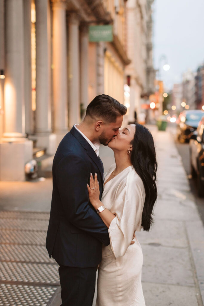 Engagement session in SoHo in New York City. Photo by OkCrowe Photography. 