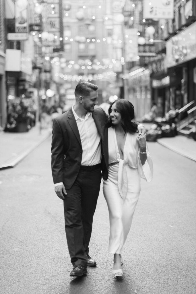 Engagement session in Chinatown, New York City. Photo by OkCrowe Photography. 