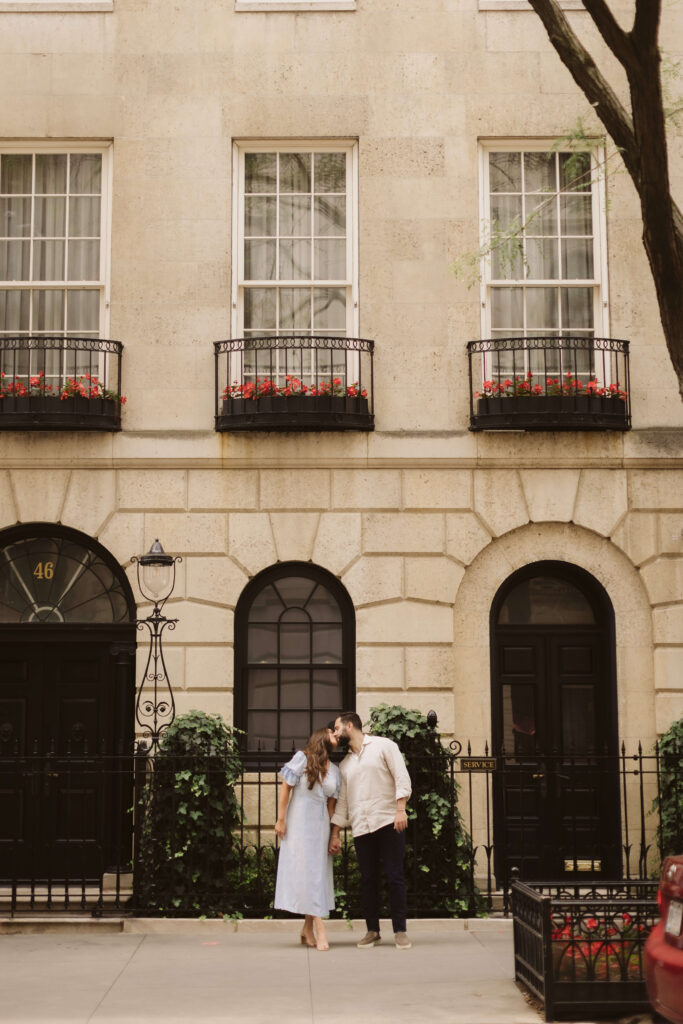 Engagement session along the streets of New York City's Upper East Side. Photo by OkCrowe Photography.