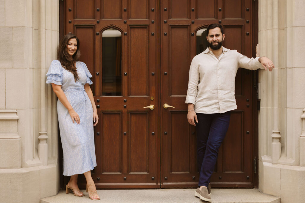 Engagement session along the streets of New York City's Upper East Side. Photo by OkCrowe Photography.