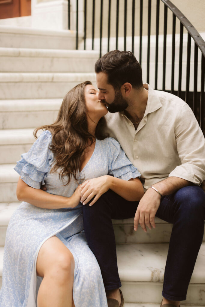 Engagement session along the streets of New York City's Upper East Side. Photo by OkCrowe Photography.