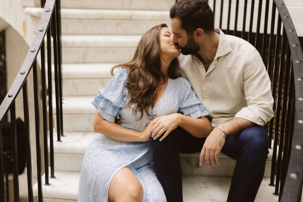 Engagement session along the streets of New York City's Upper East Side. Photo by OkCrowe Photography.