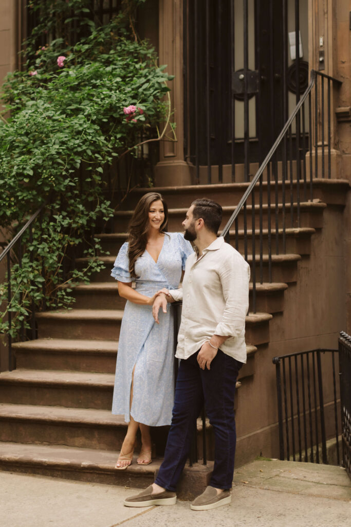 Engagement session along the streets of New York City's Upper East Side. Photo by OkCrowe Photography.