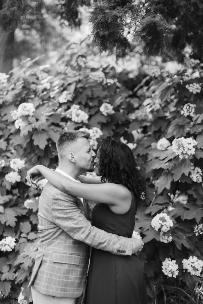 Romantic engagement session in the Central Park Conservatory Gardens in New York City. Photo by OkCrowe Photography.