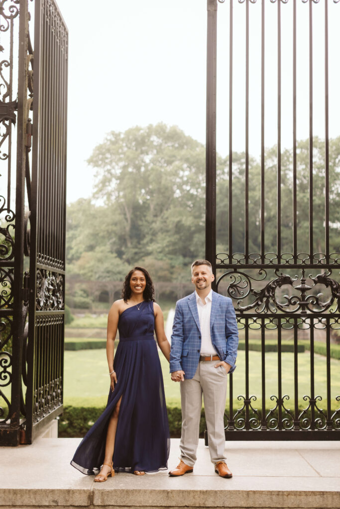 Romantic engagement session in the Central Park Conservatory Gardens in New York City. Photo by OkCrowe Photography.
