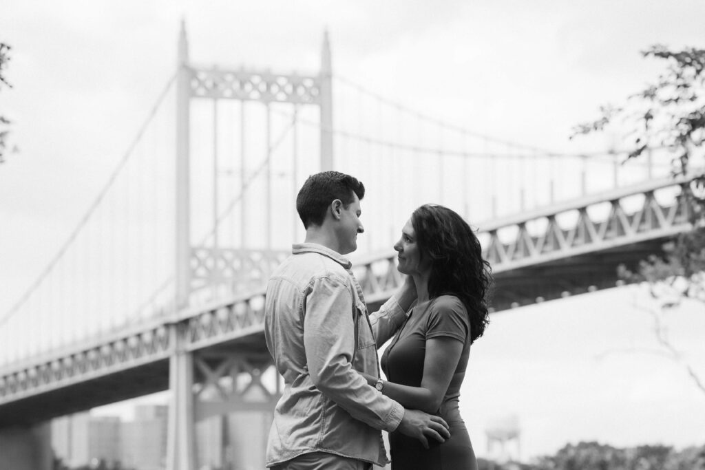 A casual engagement session in Astoria Park. Photo by OkCrowe Photography.