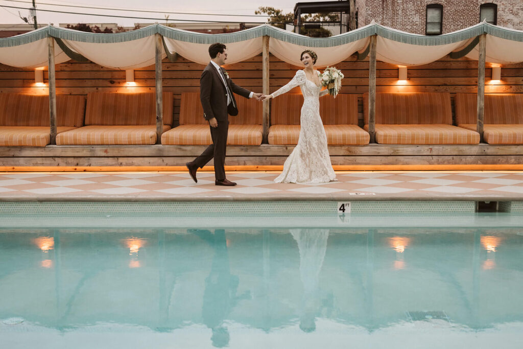 Newlywed portraits at the Common House Chattanooga. Photo by OkCrowe Photography.