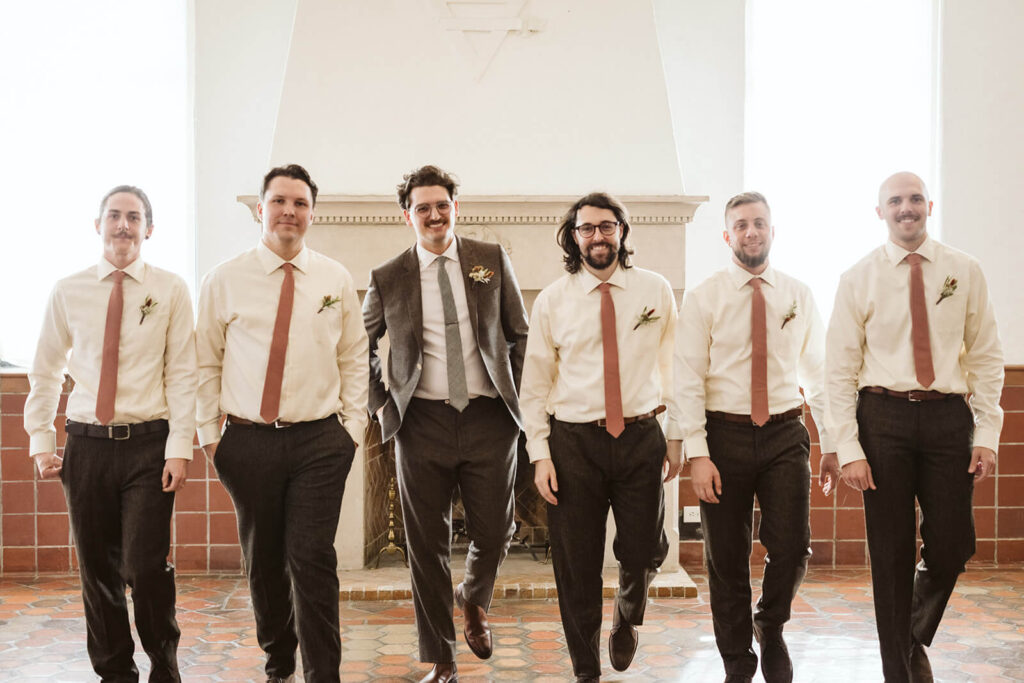 Wedding party portraits at the Common House Chattanooga. Photo by OkCrowe Photography.