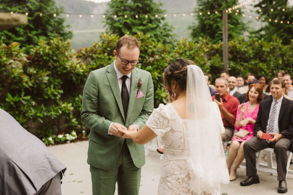 Enchanted garden ceremony at the Venue Chattanooga. Photo by OkCrowe Photography.