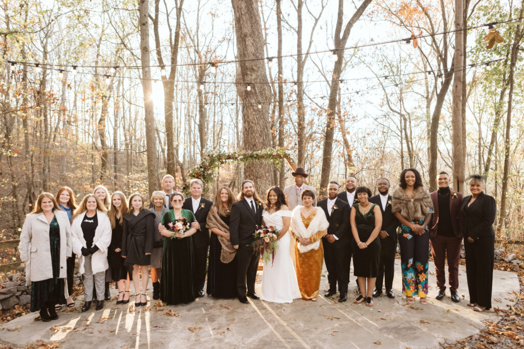 Wedding party portraits at Oakleaf Cottage. Photo by OkCrowe Photography. 