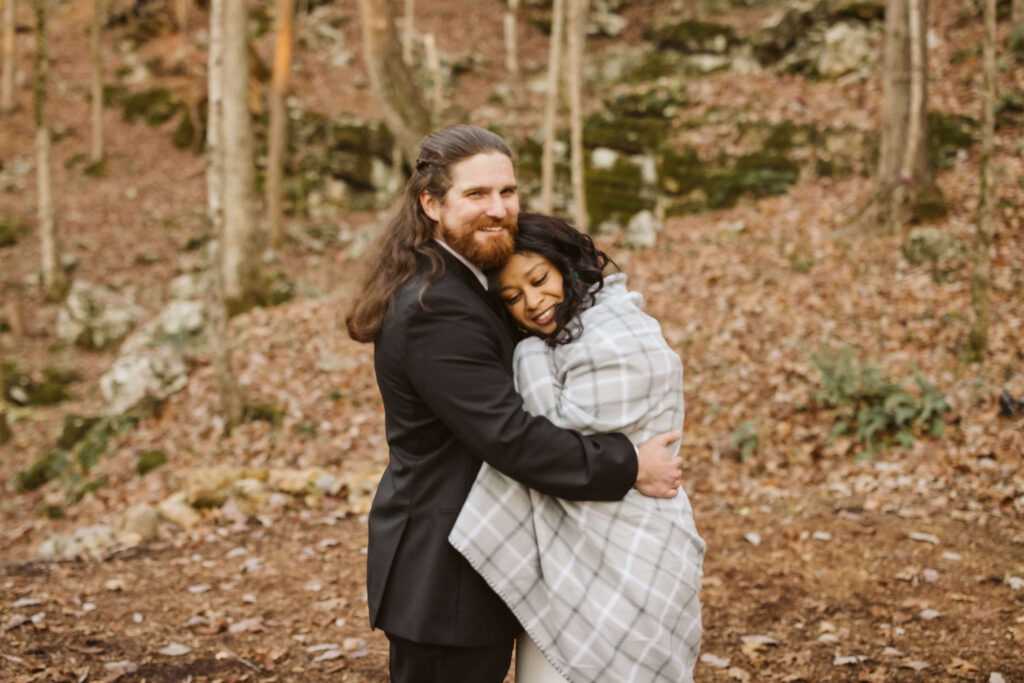 Outdoor autumn newlywed portraits at Oakleaf Cottage. Photo by OkCrowe Photography.
